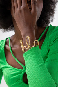 Thumbnail for CROWN Cuff. Winding line design cuff bracelet, 18K gold vermeil, handmade, hypoallergenic, water-resistant