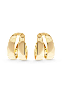 Thumbnail for EMPRESS Earrings. Double band earrings, 18K gold vermeil, handmade, hypoallergenic, water-resistant