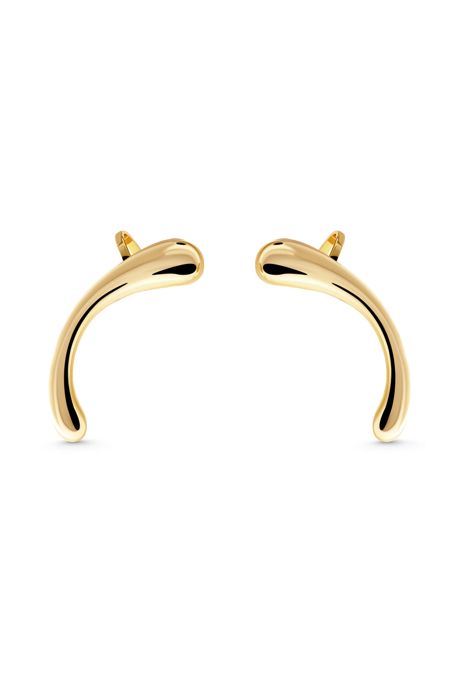 MOOD Ear Cuffs. Bow-shaped clip-on ear cuffs, no piercing needed, 18K gold vermeil, handmade, hypoallergenic, water-resistant