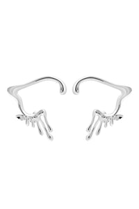 Thumbnail for ELIXIR Ear Cuffs. Melting flows design, screw-back ear cuffs, no piercings needed. silver, handmade, hypoallergenic, water-resistant